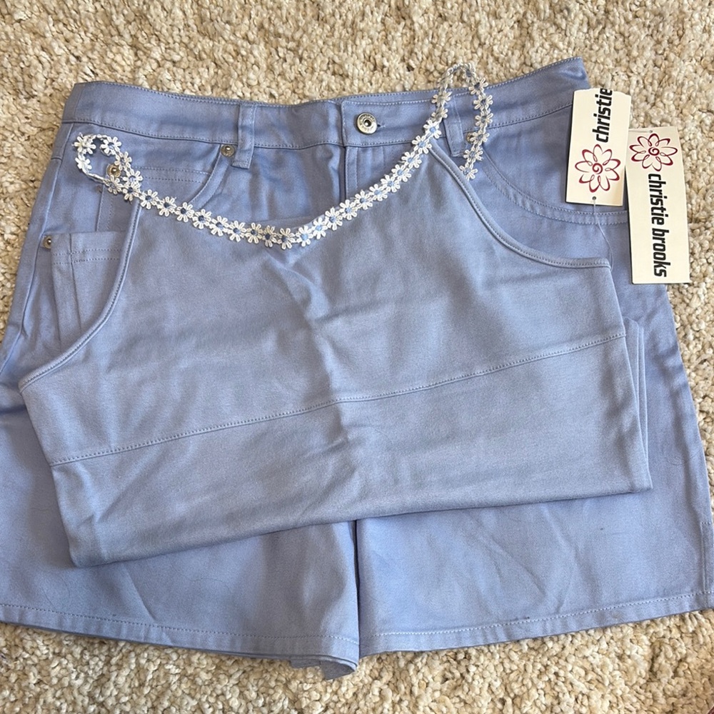 Light Blue High-Waisted Shorts